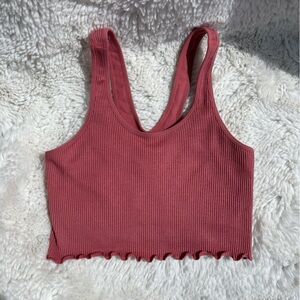 Spiritual Gangster Pink Ribbed Tank Top